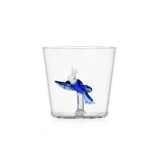 Bicchiere Ichendorf Milano in Vetro UCCELLO TROPICALE BLU - UCCELLO TROPICALE BLU